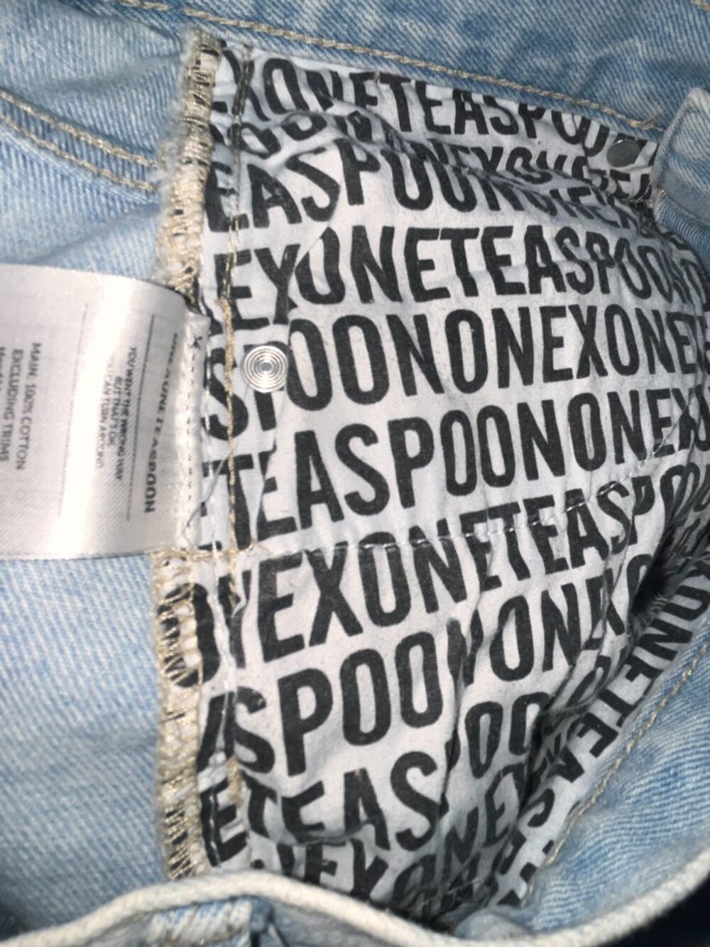 ONE X ONETEASPOON DESTROYED DENIM JEAN MINI SKIRT WITH FRAYED HEM - EUC - 26 - Picture 12 of 12